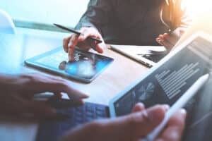 Stock photo business team present photo professional investor working new startup project finance meeting 492340057